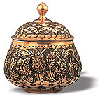 Embossed Candy Pot (Type III) iran metal work art work brass silver gold cupper felez iron ahan