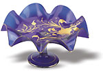 iran hand craft art work Porcelain galss Transparent Gold Embossed Fruit Bowl (Large)