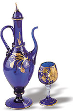 iran hand craft art work Porcelain galss Transparent Gold Painted Ewer