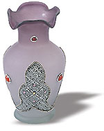 iran hand craft art work Porcelain galss Silver Embossed Large Vase (Reza Design)