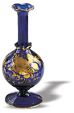 iran hand craft art work Porcelain galss Transparent Gold Embossed Bottleneck Vase