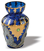 iran hand craft art work Porcelain galss Transparent Gold & Silver Embossed Vase